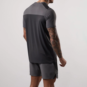 Conjunto Deportivo Personalizado de Alta Calidad para Hombre, Color Morado, de Secado Rápido, Camiseta de Manga Corta y Pantalones Cortos para Gimnasio, Correr, Entrenamiento, con Banda Reflectante - Product Image 2