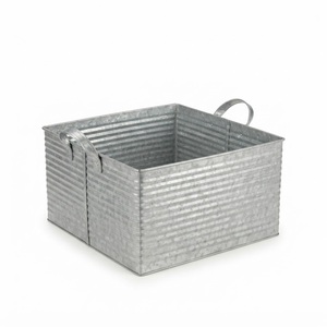 Galvanized Wine <b>Tub</b> with Handles Square <b>Metal</b> Ice Bucket & Beverage Cooler Wholesale Zinc Tin Drink <b>Tub</b> for Outdoor Party - Product Image 1