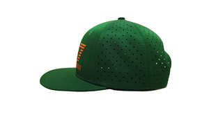 Custom Green <b>Snapback</b> <b>Cap</b> With Orange Embroidery 6-Panel Street Style Crafted in Vietnam Factory High Quality Casual Apparel - Product Image 3