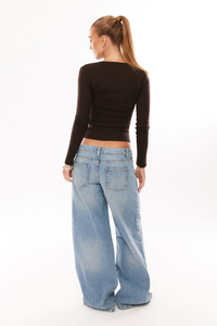 Women's Slim-Fit Crop <b>Top</b> High Slim Fit Long Sleeve V-Neck Eco-Friendly Solid T-shirt for Summer Plaid Print Causal <b>Top</b> - Product Image 2