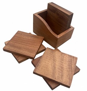 Custom Engraved Handcrafted Acacia Wood 6 <b>Coasters</b> with Holder Set, Personalized <b>Drink</b> <b>Coasters</b>, Made For Table Decoration - Product Image 5
