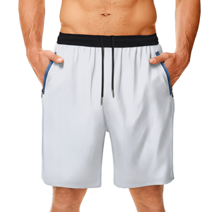 Shorts Bermuda pour homme bleu marine à séchage rapide, taille mi-haute, cordon de serrage, taille élastique, décontractés, sportifs, avec poches - Product Image 4