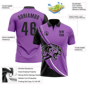 เสื้อโปโลทีมพรีเมียมสั่งทำพิเศษ ลายเสือ พิมพ์โลโก้ด้านหน้า หมายเลขผู้เล่นด้านหลัง ผ้าโพลีเอสเตอร์ระบายอากาศดี รับผลิตแบบ OEM ODM จากโรงงาน - Product Image 3