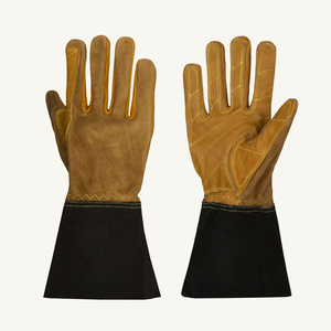 Guantes de Soldador de Piel de Cabra y Cuero Dividido, Resistentes al Calor, Guantes de Seguridad Industriales para Construcción y Soldadura, Certificación CE, 11 oz - Product Image 1