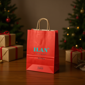 Sacchetto regalo in carta ILAN 21x15x8cm rosso per confezioni regalo - Product Image 2
