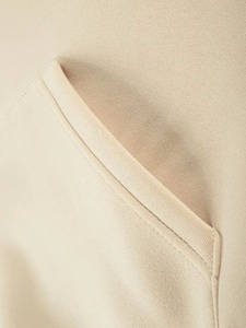Ensemble de survêtement imprimé beige à capuche pour homme, décontracté, manches longues, couleur unie, pantalon à cordon de serrage, sweat à capuche avec poche avant, coupe régulière - Product Image 3