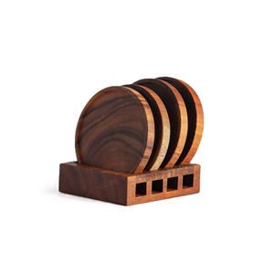 Posavasos de Madera Natural Hechos a Mano ALTAMASH CRAFT - Diseño Rústico Moderno Ecológico de 4 mm de Grosor, Tamaño y Logotipo Personalizables para Bebidas Frías/Calientes - Product Image 1