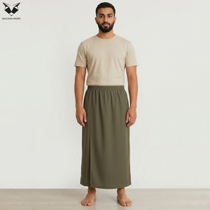 Izar Lungi para Hombre en Color Verde Caqui, Transpirable, de Algodón, Suave al Tacto, de Primera Calidad, Atuendo Islámico Tradicional, Pañuelo Musulmán - Product Image 4