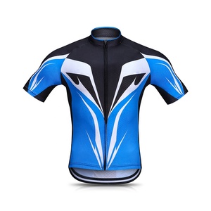Ensemble maillot et short de cyclisme pour homme, bleu, noir, blanc, impression par sublimation, manches courtes, kit de vélo, tenue de cyclisme pour adulte - Product Image 5