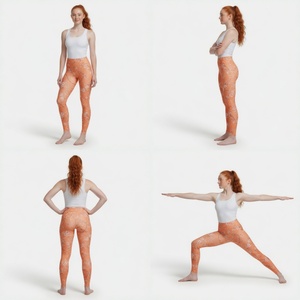 Leggings de yoga taille haute à imprimé floral, longueur intégrale, froncés aux fesses, extensibles, pour femme, tenue de sport et d'entraînement - Product Image 4
