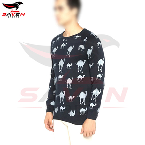 Sweat-shirt en tricot imprimé intégral pour homme, prix d'usine en gros, pull décontracté à col rond en polaire chaud pour l'hiver, personnalisable - Product Image 3