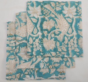 Serviettes de table indiennes artisanales en coton 100% imprimées à la main, serviettes de dîner imprimées à la main, linge de table écologique pour mariage - Product Image 4