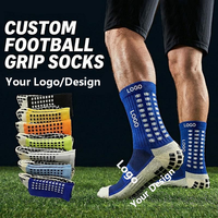Chaussettes de football personnalisées à forte valeur ajoutée Chaussettes à prise en main d'usine Chaussettes antidérapantes