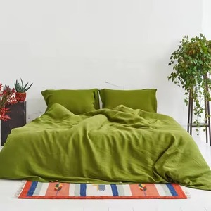 Wholesale 3pcs Solid Linen Duvet Cover <b>Sheet</b> Set Eco-friendly Washable Customizable Home Hotel Hospital - Product Image 1