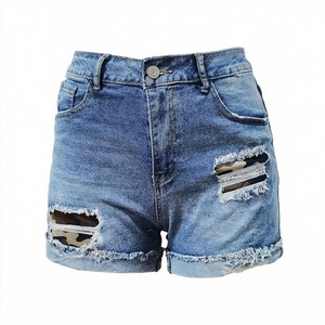 Casual Style Womens <b>Denim</b> Shorts Plain Simple Premium Quality <b>Material</b> Breathable Quick Dry Fashion Trendy Summer Outfit - Product Image 1