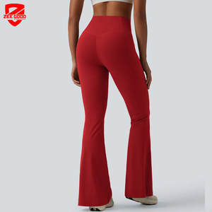 Leggings acampanados de cintura alta personalizados, multicolor, con control de abdomen, elásticos, para yoga, gimnasio, baile, pantalones de yoga casuales - Product Image 3