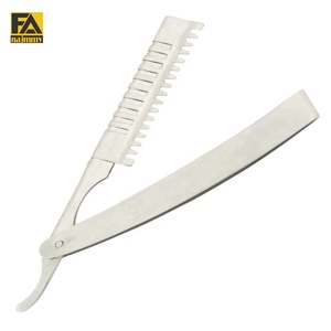 Rasoir pliant en acier inoxydable à lame unique pour le visage et le corps avec manche personnalisé en plastique et en bois - Product Image 1