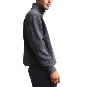 Sudadera Vintage con Cierre de Cremallera de un Cuarto |   Sudadera de Forro Polar Grueso con Cuello Alto y Capucha, Estilo Casual para Invierno, 100% - Product Image 4