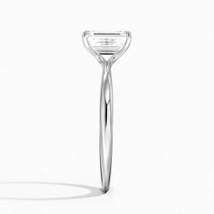 Anillo de Compromiso Solitario BOJ con Moissanita de Corte Esmeralda de 2ct, Chapado en Oro Blanco de 14K, Color D, Claridad VVS1, Engaste de Una Sola Piedra, Certificado GRA - Product Image 3