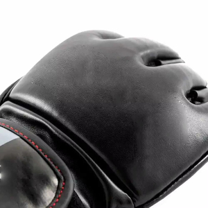 MMA <b>Gloves</b> Half Finger PU <b>Leather</b> Adjustable Wrist Strap Customizable for Closure Waterproof Breathable Black Gray Martial Arts - Product Image 4