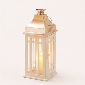 Farol de Madera Blanco Decorativo Vintage al por Mayor, Centro de Mesa Estilo Granja para Bodas y Decoración de Jardín - Product Image 3