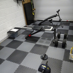 5mm Thick PVC Interlocking Garage Floor Tiles with Coin Pattern Removable <b>Plastic</b> and Vinyl for Basements Workshops Hospitals - Product Image 5