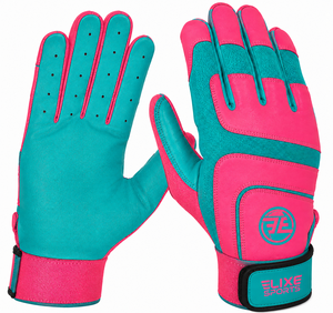 Gants de frappe ELIXE SPORTS pour adultes en cuir rouge pour l'entraînement, paume rembourrée bleue, fermeture auto-agrippante, durables, légers et flexibles - Product Image 5