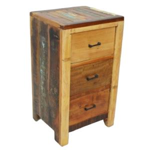 Commode moderne en bois récupéré Commode 3 tiroirs avec incrustation Décoration intérieure ou mobilier d'hôtel - Product Image 1