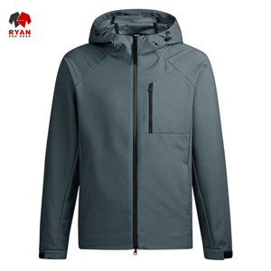 แจ็คเก็ตซอฟต์เชลล์ดีไซน์พิเศษสำหรับผู้ชาย ยี่ห้อ Ryan Pro Gear แบบซิปปิด พร้อมโลโก้สั่งทำได้ ทรงปกติ ลายเรียบ - Product Image 1