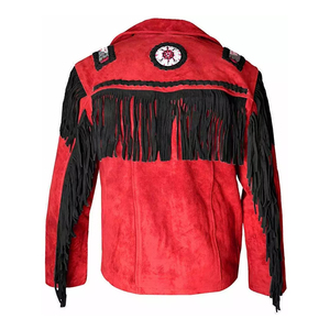 High Quality <b>Cheap</b> Price Original Material Suede Western Simlple Style Men's Fringed Beaded Cowboy Leather Wear - Product Image 2