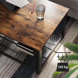 Industrial <b>Coffee</b> <b>Table</b> with Steel Frame Storage Shelf Easy Assembly Cocktail <b>Table</b> for Living Room Bedroom - Product Image 6