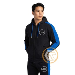 Customized 100% Cotton <b>Fleece</b> Zip-Up Pullover Hooded Solid Winter Men's Breathable & Quick Dry Embroidered <b>Jacket</b> - Product Image 1
