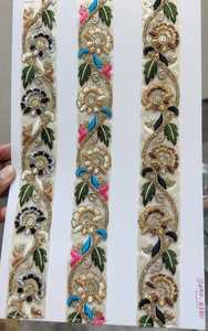 Tela de encaje bordada de diseñador de alta calidad para vestidos, ribete de encaje floral, decoración de prendas, proveedor mayorista de textiles - Product Image 5