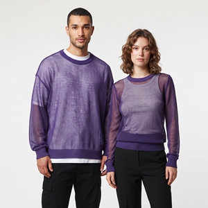 Sexy Transparent Sweatshirt 100% Polyester Sheer <b>Mesh</b> Fashion Shirt Long Sleeve Crewneck Night Clubwear Sexy See Through <b>Tops</b> - Product Image 6