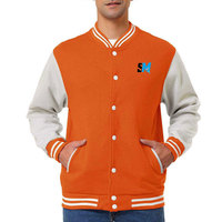 Blouson universitaire homme sur mesure de haute qualité 2026 avec col montant et logo frontal, en tissu respirant coton/laine, pour l'hiver
