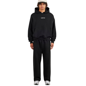 Conjunto Deportivo de Dos Piezas para Hombre, Sudadera con Capucha y Pantalones Rectos con Cintura Ajustable y Dobladillo Acanalado, Estilo Casual Holgado para Invierno - Product Image 1