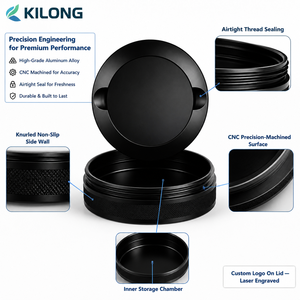 Contenedor de Snus Mecanizado por CNC, de Acero Inoxidable y Aluminio, Porta Bolsitas de Nicotina, Personalizado OEM, Precisión de 0.001mm - Product Image 3