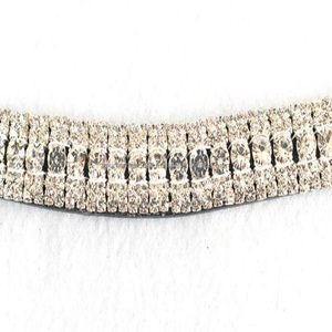 แถบคิ้วม้าสำหรับขี่ม้าหนังแท้100% งานทำมือพร้อมคริสตัล5แถว - Product Image 6