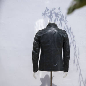 Blousons de moto classiques noirs personnalisés pour hommes, style vintage en cuir, coupe-vent, imperméables, respirants et légers - Product Image 5