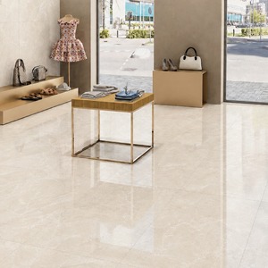 Azulejos de Porcelana Brillante con Efecto Mármol Clobber Beige de 600x1200 mm, Azulejos de Piso y Pared con Aspecto de Piedra Beige Premium para Sala de Estar - Product Image 1