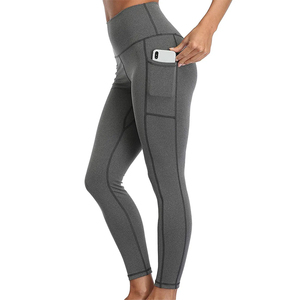 Pantalones Capri de Yoga Deportivos Transpirables de Cintura Alta con Efecto Adelgazante, de Spandex/Poliéster Cepillado, con Patrón Liso, de Secado Rápido, Novedad Transfronteriza - Product Image 4