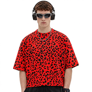 Camiseta de Manga Corta con Estampado Oversize para Hombre, Estilo Urbano, Cuello Redondo, Jersey de Algodón - Product Image 4