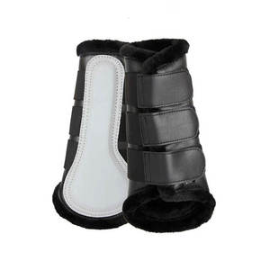 Bottes de protection pour chevaux en cuir et nylon de haute qualité, renforcées contre les chocs, avec bandages de récupération à effet rafraîchissant - Product Image 2