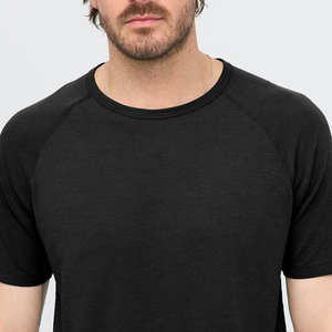 T-shirt d'été décontracté pour homme en coton pur épais de qualité supérieure, col rond, gaufré, uni, à manches courtes, respirant et anti-humidité, coupe ample - Product Image 4