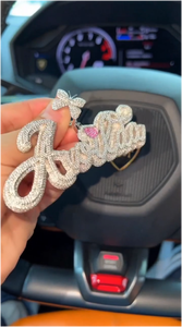 Colgante Personalizado con Nombre en Moissanita VVS, Chapado en Oro sobre Plata 925, Joyería Hip Hop - Product Image 4