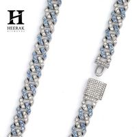 Cadena Cubana Miami Personalizada con Incrustaciones de Diamantes de Imitación en Rosa y Blanco - Joyería de Lujo para Hombre/Unisex