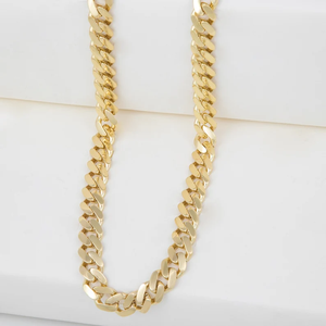 Miami Chain Necklace 14K Gold Plated Zinc Alloy Vintage Link Chain Jade Pave IGI Certified Micro Insert Lock Clasp Unisex Party - Product Image 2
