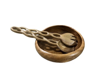 Vietnam handmade acacia wooden dinnerware <b>16</b>-18cm for salad soup spice rice serving Home Restaurant part wedding Tableware - Product Image 2