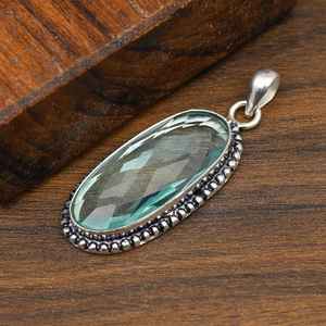 Pendentif en pierre précieuse Apatite aquatique, argent sterling 925, fait main, magnifique bijou délicat, pendentif en pierre précieuse naturelle - Product Image 6