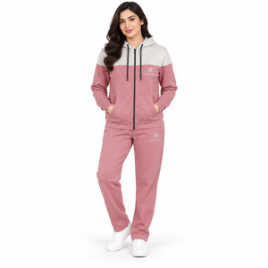 Conjunto Deportivo Unisex MANGOES FASHION Rosa Gris Sólido Ecológico de Felpa 100% Algodón con Capucha y Cordón Ajustable - Product Image 1